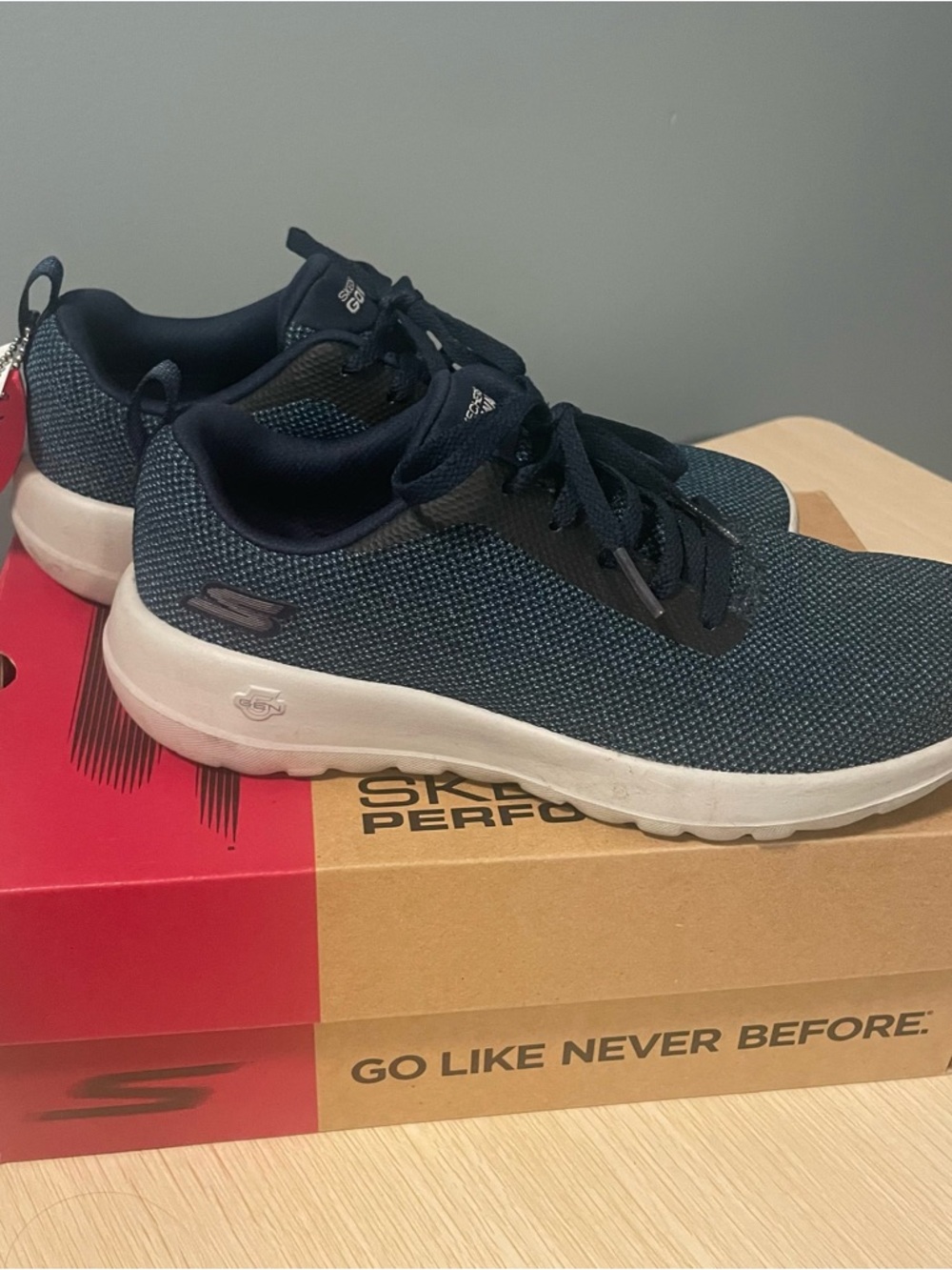 Skechers GoWalk Women's Dark Navy Knit Slip-On Athletic Sneakers